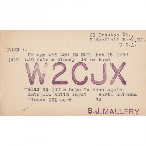 Carte Radio Amateur U.S.A  1929 (4)