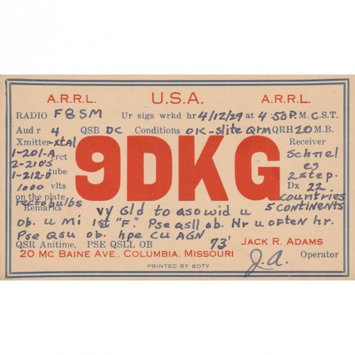 Carte Radio Amateur U.S.A  1929 (6)