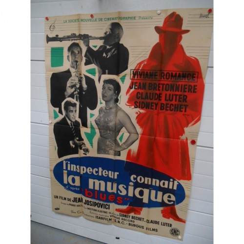 Affiche de cinema "l'inspecteur connait la musique"