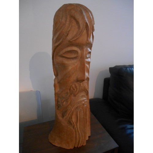 Tete d'Homme Sculptée en bois