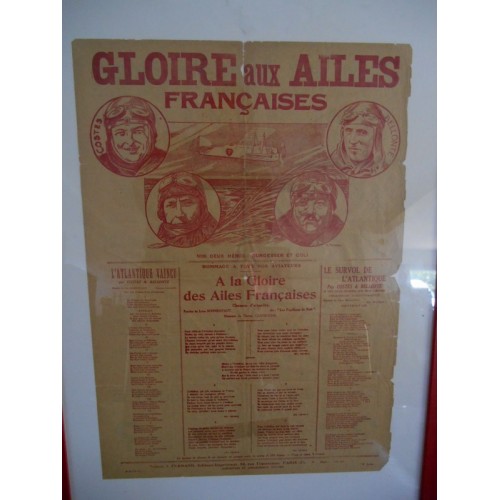 Affiche Ancienne "Gloires aux Ailes Francaises"