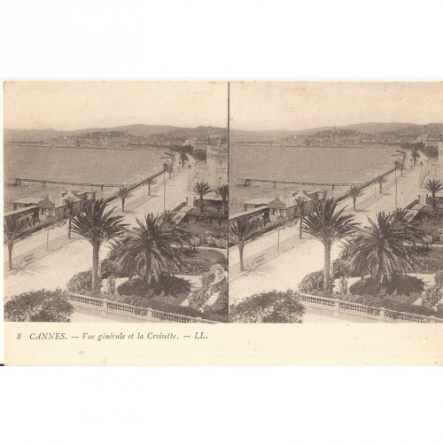 CPA Stéréo  "Vue Générale et la Croisette"