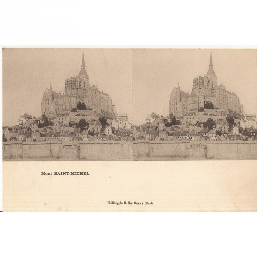 Carte Postale Stéréo "Mont St Michel "