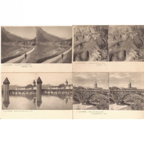 Lot de 4 cartes postales sur la Suisse Lot de 4 cartes postales sur la Suisse