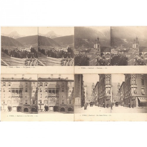 Lot de 12 cartes postales stéréo "Tyrol"