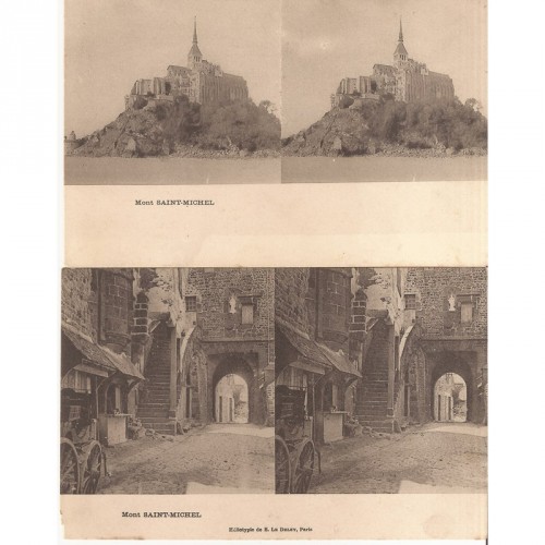 lot de 6 cartes postales stéréo "mont Saint Michel"