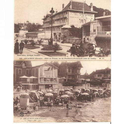 lot de 2 cartes postales "ARCACHON"