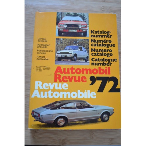 Catalogue de la Revue Automobile 1972